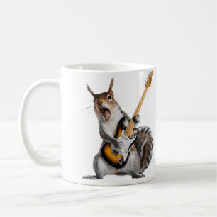 Caneca De Café Esquilo Tocando Violão