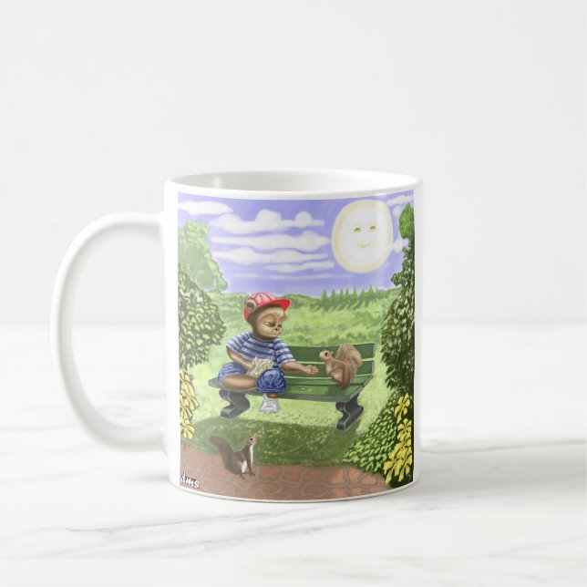 Caneca De Café Esquilos de animação do Urso Justo (Esquerda)