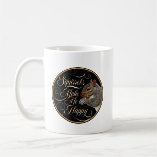 Caneca De Café Esquilos me fazem feliz - amante de esquilo
