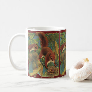 Caneca De Café Esquilos Vintage, Criaturas da Floresta, Animais S