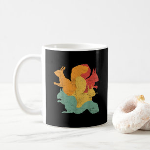 Caneca De Café Esquilos Vintage Engraçados Amante de Animais da F