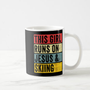Caneca De Café Essa garota corre com jesus e esquiador jato de ne