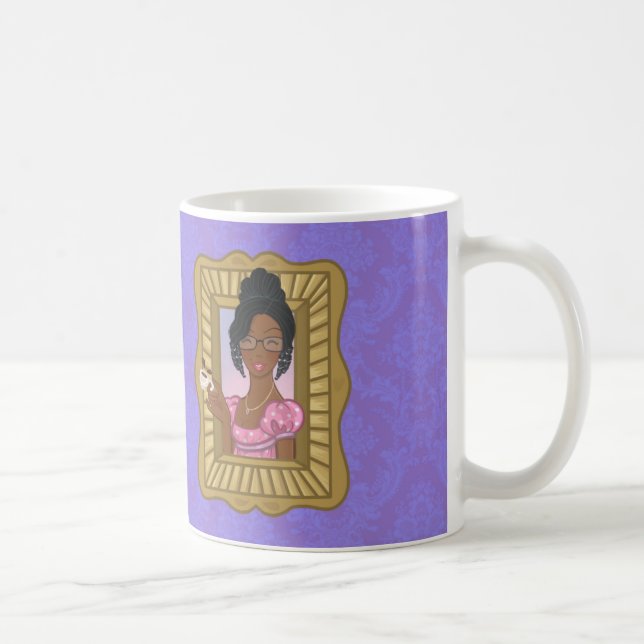 Caneca De Café Essa garota negra ama Jane se enroscando em roxo (Direita)