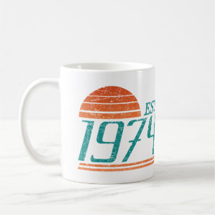 Caneca De Café Est. 1974 Vintage 50 anos