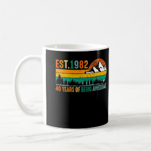 Caneca De Café Est. 1982 40 anos de ser incrível Vintage 40º