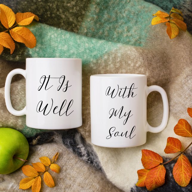 Caneca De Café Está Bem Com a Minha Alma Black Cristão (Criador carregado)
