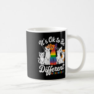 Caneca De Café Está Certo Ser Diferente Do Autismo Gato-Quebra-ca