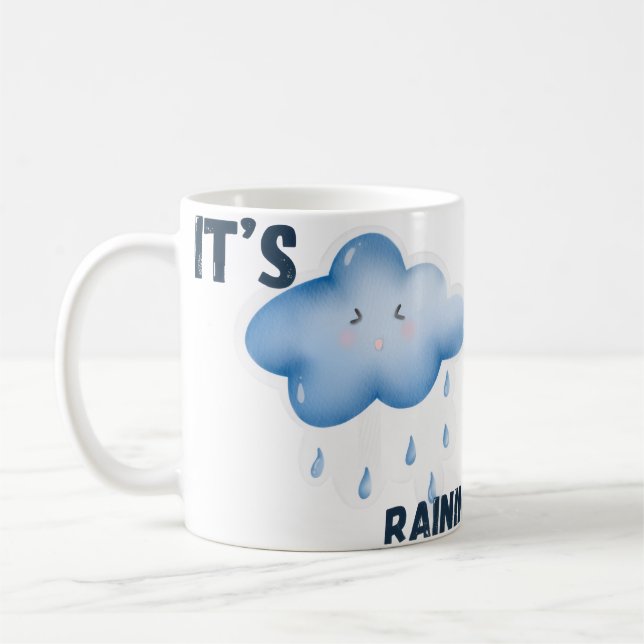 Caneca De Café Está Chovendo Tempo Estético (Esquerda)