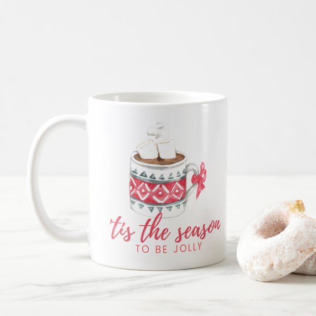 Caneca De Café Esta é a época para ser feliz marshmallow de Natal (Com Donut)