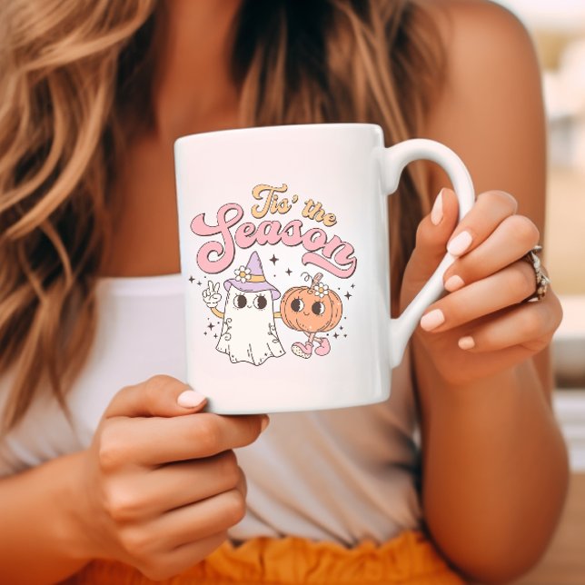 Caneca De Café Esta é a estação do Halloween Retro Groovy (Criador carregado)