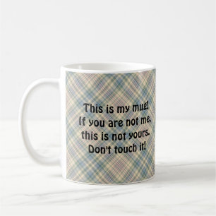 Caneca De Café "Esta é a minha caneca", Funny Snarky, Xadrez azu