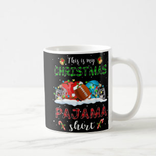 Caneca De Café Esta É A Minha Luz De Futebol Do Pajama De Natal