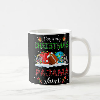 Caneca De Café Esta É A Minha Luz De Futebol Do Pajama De Natal
