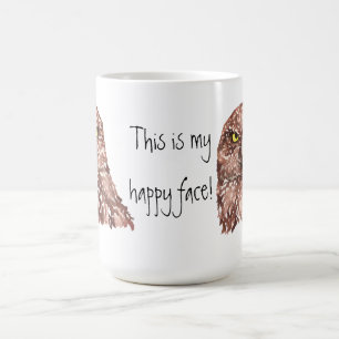 Caneca De Café Esta é minha cara feliz! Coruja mal-humorada
