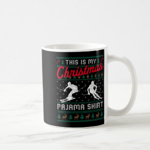 Caneca De Café Esta é uma camisola de natal de esqui feia engraça