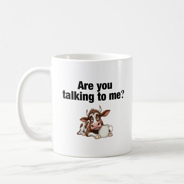 Caneca De Café Está Falando Comigo? Vaca Engraçada (Esquerda)
