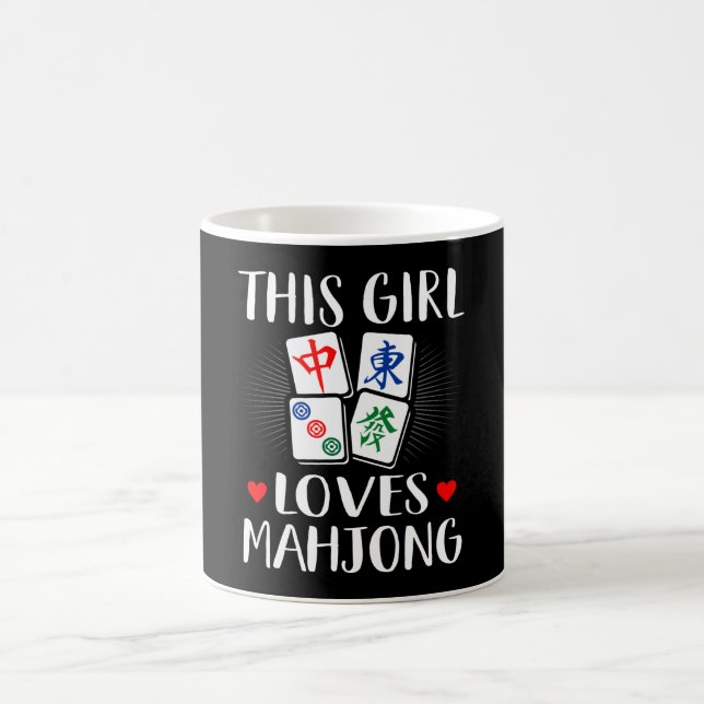 Caneca De Café Esta garota ama o presente dos Conselhos Mahjong (Centro)