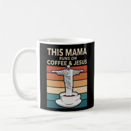 Caneca De Café Esta mamã corre no café e em Jesus