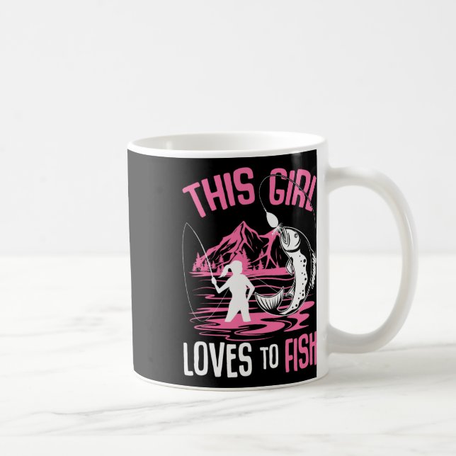 Caneca De Café Esta Menina Adora Pescar Meninas (Direita)