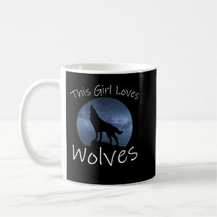 Caneca De Café ESTA MENINA AMA LOBOS Lobo Uivando Céu Estrelado V