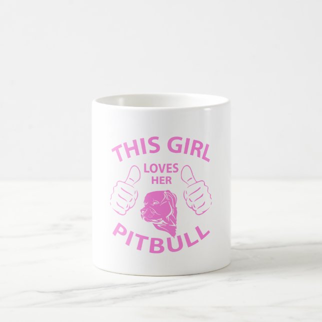 Caneca De Café "Esta menina ama rosa do seu pitbull" (Centro)