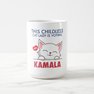 Caneca De Café Esta Mulher De Gato Sem Crianças Está Votando Kama