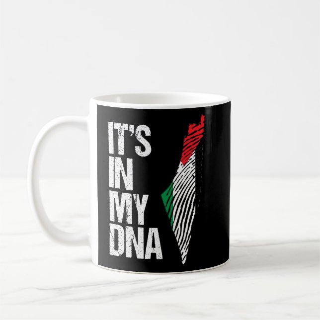 Caneca De Café Está Na Minha Bandeira E Mapa Do Dna (Esquerda)