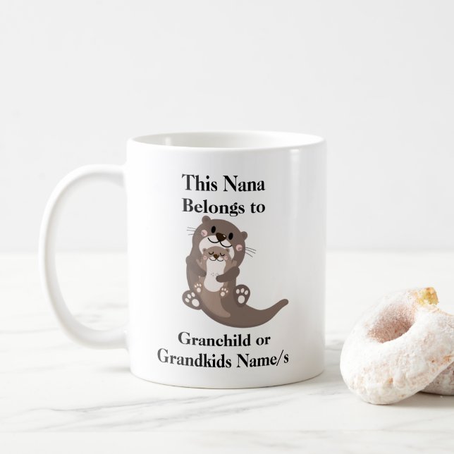 Caneca De Café Esta Nana pertence a...Mug Personalizável (Com Donut)