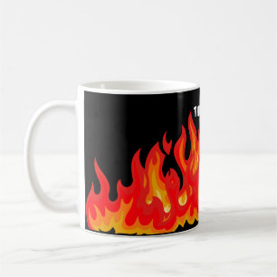 Caneca De Café "Está tudo bem" (fogo branco + chamas e chamas)