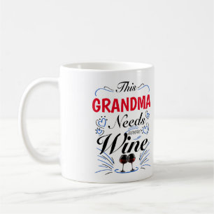 Caneca De Café Esta Vovó Precisa De Vinho.