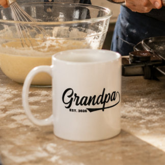 Caneca De Café Estabelecido Novo Avô Ano Tipografia