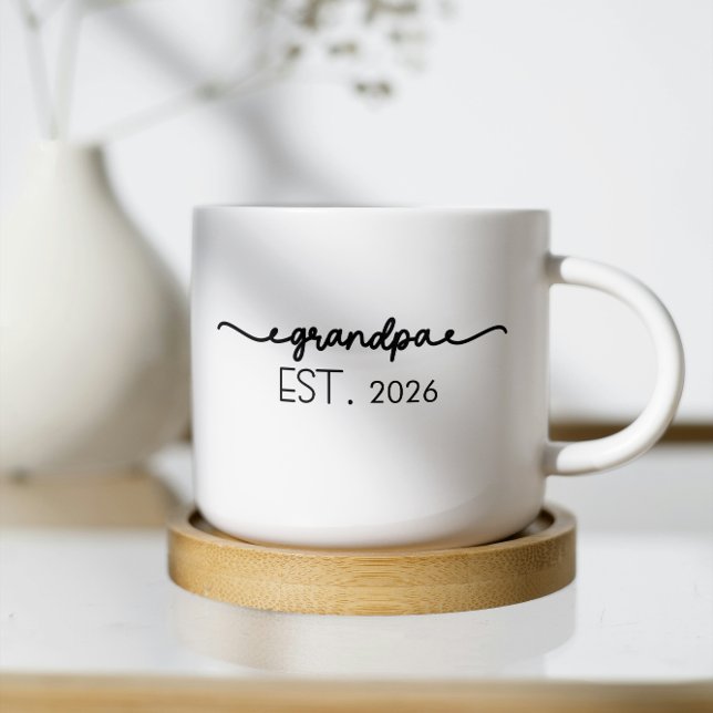Caneca De Café Established New Grandpa Est date Typography  (new grandpa mugs promoted to grandpa pregnancy reveal grandparent for him first time granddad est)