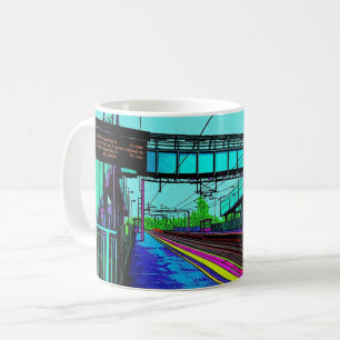 Caneca De Café Estação Ferroviária de Tile Hill em Estilo Pop Art