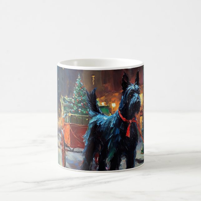 Caneca De Café Estação Festiva Terrier Christmas da Escócia (Centro)