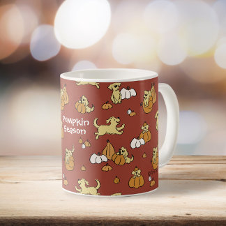 Caneca De Café Estação Personalizada Retriever Puppy Pumpkin do O