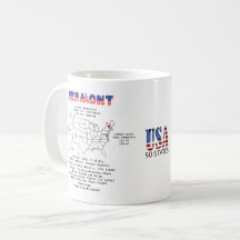 Estado Americano Vermont em um mapa e informações