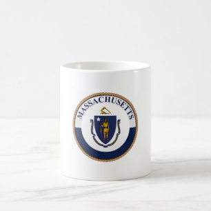 Caneca De Café Estado da bandeira de Massachusetts Seal
