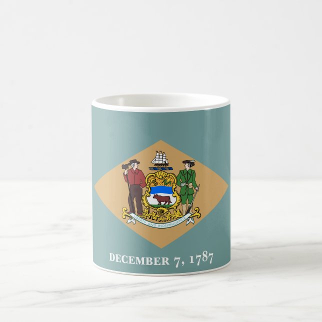 Caneca De Café Estado de bandeira de Delaware (DE, EUA) (Centro)
