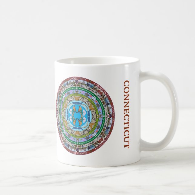 Caneca De Café Estado de Connecticut Mandala Mug (Direita)