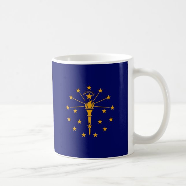 Caneca De Café Estado de Indiana Flag Design (Direita)