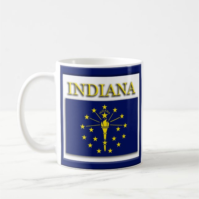 Caneca De Café Estado de Indiana Flag Design (Esquerda)