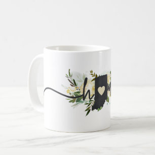 Caneca De Café Estado de Indiana Personalizou Sua Rústica Cidade