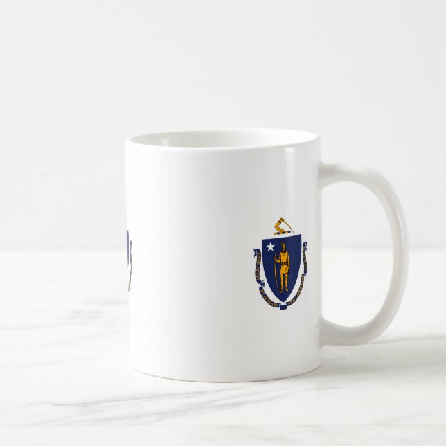 Caneca De Café Estado de Massachusetts Flag Design (Direita)