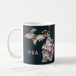 Caneca De Café Estado de Michigan e Blossoms da Apple