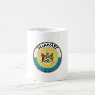 Caneca De Café Estado de selo da bandeira de Delaware