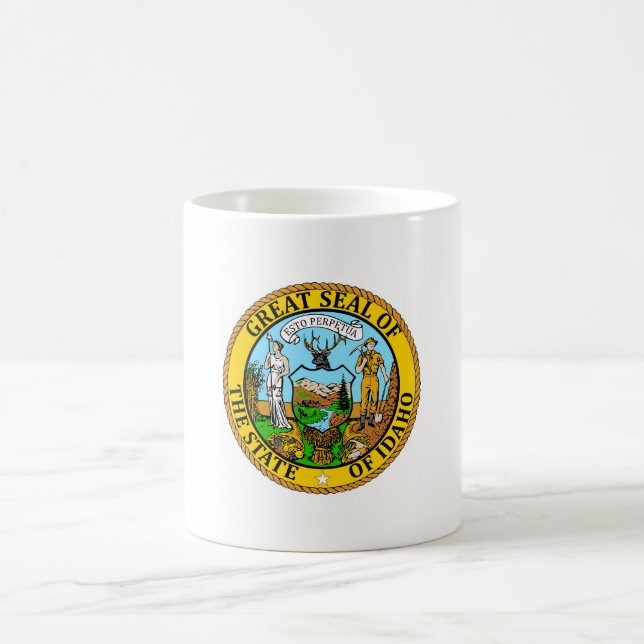 Caneca De Café Estado de selo da bandeira de Idaho (Centro)