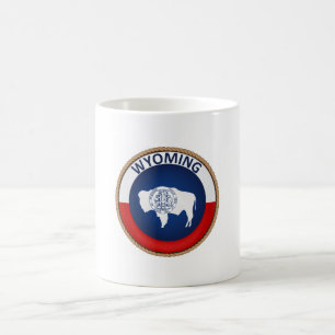 Caneca De Café Estado de selo da bandeira de Wyoming