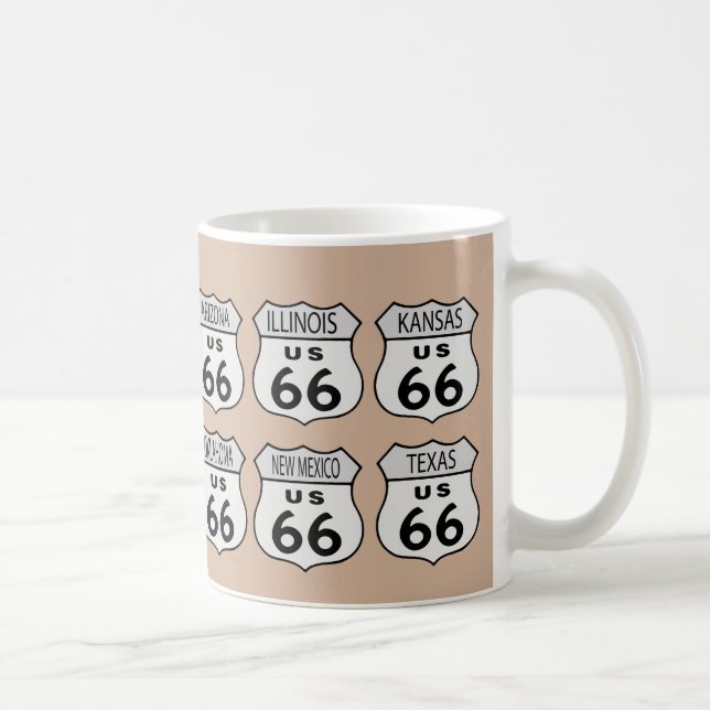 Caneca De Café Estados da rota 66 com sua cor (Direita)