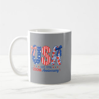 Caneca De Café Estados Unidos 250 Anos América Floral Aniversário