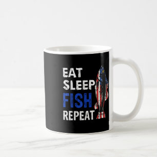 Caneca De Café Estados Unidos Comer Dormir Peixe Repetir Presente